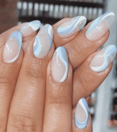 baby blue nails acrylic