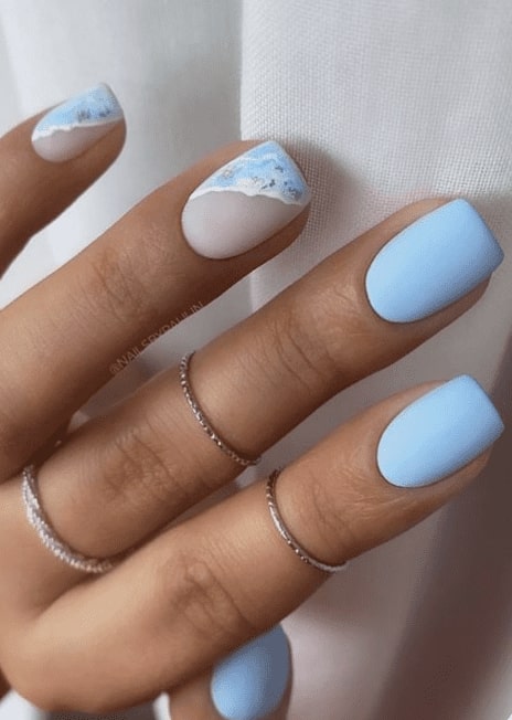 45+ Beautiful Baby Blue Nails For All Skin Tones - The Blushing Bliss