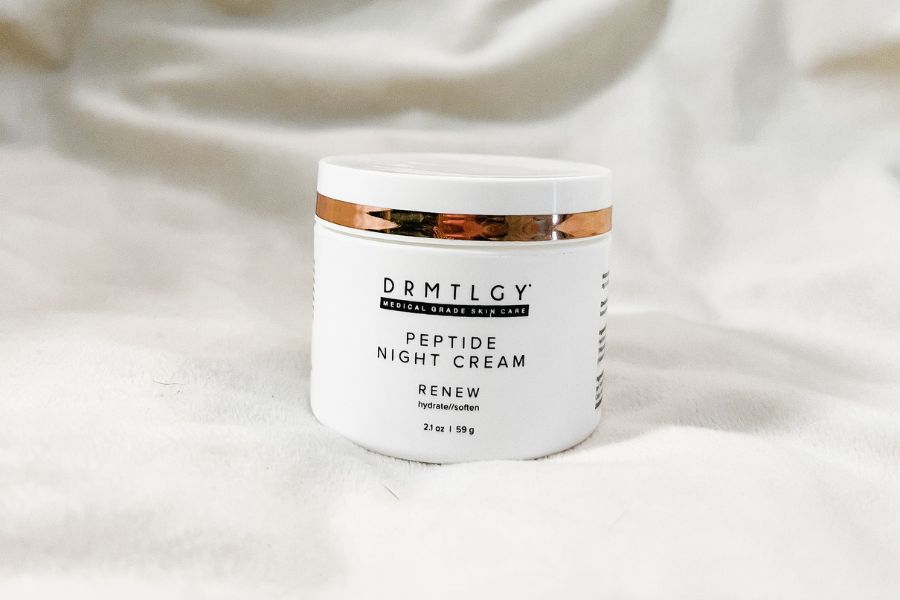 review of drmtlgy peptide night cream
